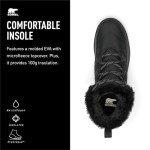 SOREL Women's Whitney II Waterproof Lace Boot, Black