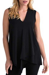Joseph Ribkoff Womens Asymmetrical Sleeveless Tunic Style 161060J Color Black Size 08