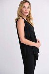 Joseph Ribkoff Womens Asymmetrical Sleeveless Tunic Style 161060J Color Black Size 08
