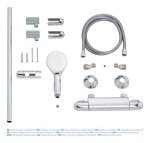 GROHE 34151004 Grohtherm 1000 Thermostatic Mixer DN 15 with Shower Fitting Chrome, 600 mm