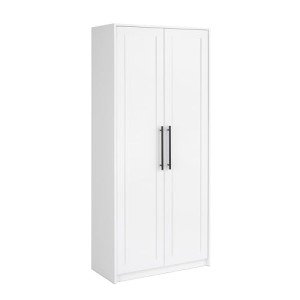 Prepac Elite Premium Home Storage Cabinet with Doors and Shelves, White Storage Cabinet, Bathroom Cabinet, Pantry Cabinet with 5 Shelves 16" D x 32" W x 72" H