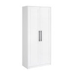 Prepac Elite Premium Home Storage Cabinet with Doors and Shelves, White Storage Cabinet, Bathroom Cabinet, Pantry Cabinet with 5 Shelves 16" D x 32" W x 72" H