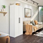 Prepac Elite Premium Home Storage Cabinet with Doors and Shelves, White Storage Cabinet, Bathroom Cabinet, Pantry Cabinet with 5 Shelves 16" D x 32" W x 72" H