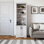 Prepac Rustic Ridge Bookcase with Doors, Washed White Storage Cabinet with Doors and Shelves, Accent Cabinet 26" W x 79.75" H x 12.5" D, ASBR-1630-1
