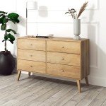 Prepac Milo Dresser, Natural Oak Dresser for Bedroom, Chest of Drawers with 6 Drawers 16" D x 52.5" W x 33" H, ODBR-1406-1-S