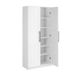 Prepac Elite Premium Home Storage Cabinet with Doors and Shelves, White Storage Cabinet, Bathroom Cabinet, Pantry Cabinet with 5 Shelves 16" D x 32" W x 72" H