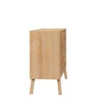 Prepac Milo Dresser, Natural Oak Dresser for Bedroom, Chest of Drawers with 6 Drawers 16" D x 52.5" W x 33" H, ODBR-1406-1-S