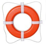 TAYLOR MADE PRODUCTS Vinyl Coated Foam Life Ring with White Grab Lines, White (20")