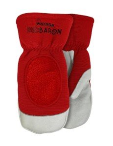 Watson Gloves Red Baron Winter Mitt - Full-Grain Cowhide Leather, Heavy Sherpa Lining & Brow Wipe (Large)