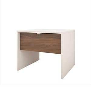 Nexera Nightstand with 1-Drawer, White, 20-Inch