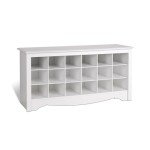 PREPAC Shoe Storage Cubbie Bench, 24" x 48" x 16", White