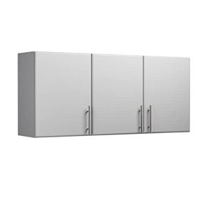 Prepac Elite Wall Mounted Storage Cabinet, 54" W x 24" H x 12" D, Light Gray