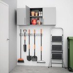 Prepac Elite Wall Mounted Storage Cabinet, 54" W x 24" H x 12" D, Light Gray