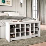 PREPAC Shoe Storage Cubbie Bench, 24" x 48" x 16", White