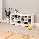 PREPAC Shoe Storage Cubbie Bench, 24" x 48" x 16", White