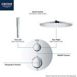 GROHE 24133000 Grohtherm Dual-Function 2-Handle Shower Thermostatic Valve Trim Kit, Starlight Chrome