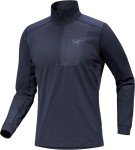 Arc'teryx Men's Standard Rho LT Zip Neck, Black Sapphire