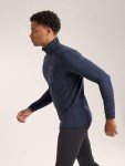 Arc'teryx Men's Standard Rho LT Zip Neck, Black Sapphire