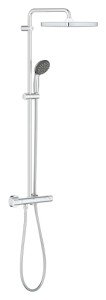 Vitalio Start 250 Cube GROHE Thermostatic Shower Column, Exposed 250 mm, Chrome, 26696000