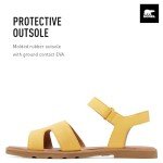 Sorel Women's Ella lll Ankle Strap Sandals - Yellow Ray, Gum 16 - Size 10