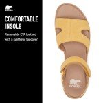 Sorel Women's Ella lll Ankle Strap Sandals - Yellow Ray, Gum 16 - Size 10