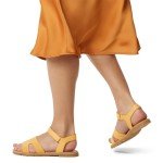 Sorel Women's Ella lll Ankle Strap Sandals - Yellow Ray, Gum 16 - Size 10