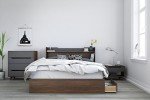 Nexera Nightstand 1-Drawer and Folding Door, Brown, 24-Inch