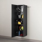 Prepac HangUps Narrow Wall Mounted Garage Storage Cabinet, Tall Storage Organizer Cabinet, 18" W x 72" H x 20" D, Black