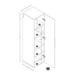 Prepac HangUps Narrow Wall Mounted Garage Storage Cabinet, Tall Storage Organizer Cabinet, 18" W x 72" H x 20" D, Black