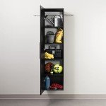 Prepac HangUps Narrow Wall Mounted Garage Storage Cabinet, Tall Storage Organizer Cabinet, 18" W x 72" H x 20" D, Black