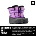 SOREL Kids' Snow Commander Boot, Gumdrop/Purple Violet