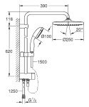 GROHE Vitalio Start System 250 Flex Shower System with Diverter for Wall mounting Chrome 26817000