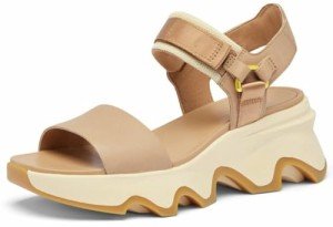 Sorel Women's Kinetic Impact Y Strap High Sandal, Honest Beige/Honey White, 7