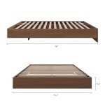 Nexera Platform Bed Frame, Brown, Full