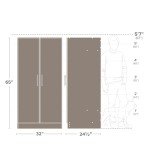 Prepac Elite 32" Storage Cabinet Closet, Brown Storage Cabinet, Linen Cabinet, Wardrobe Cabinet with Hanging Rail and Shelves 24.5" D x 32" W x 65" H