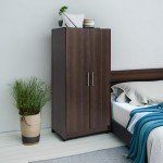 Prepac Elite 32" Storage Cabinet Closet, Brown Storage Cabinet, Linen Cabinet, Wardrobe Cabinet with Hanging Rail and Shelves 24.5" D x 32" W x 65" H