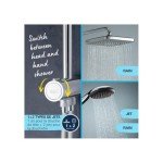 GROHE Vitalio Comfort 250 Flex - Shower System with Diverter (Square 25cm Head Shower 2 Spray Rain & SmartRain, Square 11cm Hand Shower 2 Spray: Rain & Jet, Hose 1.5m, Water Saving), Chrome, 26698001