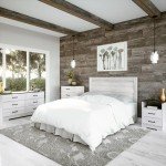Prepac Rustic Ridge Farmhouse King Headboard, King Size Headboard with Panel Design, Bedroom Headboard for King Bed, 79.5" W x 47.5" H x 1.5" D, Washed White