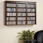 Prepac 47" Wide Triple Wall Mounted Cabinet, Wood Floating Storage Cabinet with 12 Adjustable Shelves, Multimedia Storage for Decorations and Medias, Floating Shelf with Hanging Rail System, Espresso
