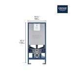 GROHE 39602000 Rapid SLX 2” x 6” in-Wall Carrier for Toilet, 2x6, No Finish