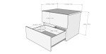 Nexera James Nightstand with 2-Drawers, Grey, 24-Inch