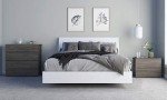 Nexera James Nightstand with 2-Drawers, Grey, 24-Inch