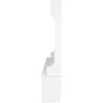 Prepac White Hall Tree, Shoe Cabinet, Storage Cabinet with 24 Shoe Cubbies and 6 Double Coat Hooks 15.5" D x 60" W x 77" H