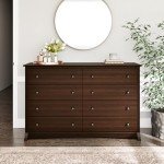Prepac Sonoma 8 Drawer Double Dresser for Bedroom, Wide Chest of Drawers, Bedroom Furniture, Clothes Storage and Organizer, 17.25" D x 59" W x 37" H, Espresso, EDC-6338