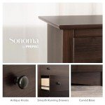 Prepac Sonoma 8 Drawer Double Dresser for Bedroom, Wide Chest of Drawers, Bedroom Furniture, Clothes Storage and Organizer, 17.25" D x 59" W x 37" H, Espresso, EDC-6338