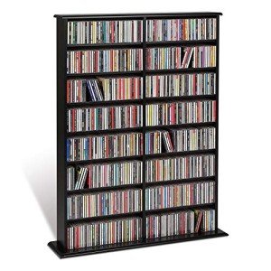 Prepac 2 Column Display Cabinet Media Storage, 38.75" Wide, Black