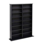 Prepac 2 Column Display Cabinet Media Storage, 38.75" Wide, Black