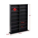 Prepac 2 Column Display Cabinet Media Storage, 38.75" Wide, Black