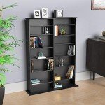 Prepac 2 Column Display Cabinet Media Storage, 38.75" Wide, Black