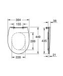 GROHE 39898000 BAU Toilet Seat Soft Close, Alpine White